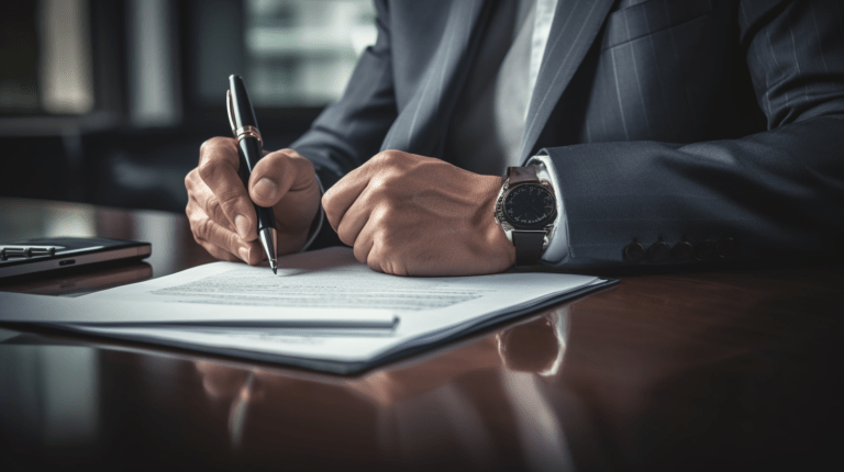 a CEO signing a fractional cmo's contract