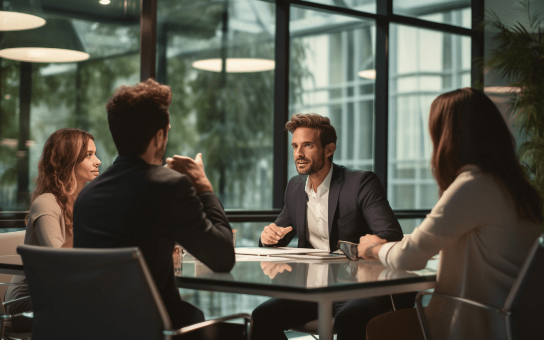 a Fractional CMO talking to his marketing team