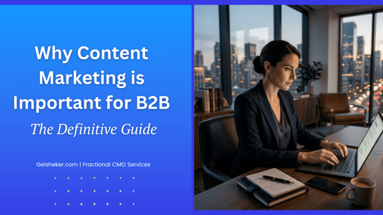A woman creating B2B content.