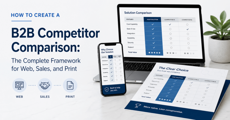 How to Create a B2B Competitor Comparison: The Complete Framework for Web, Sales, and Print