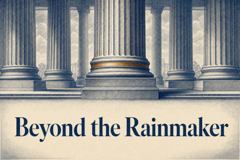 fractional CMO for law firms — a firm built on many foundations rather than a single rainmaker