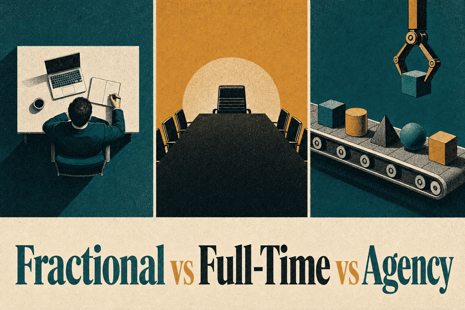 fractional CMO vs full-time CMO vs marketing agency for portfolio companies, The Geisheker Group