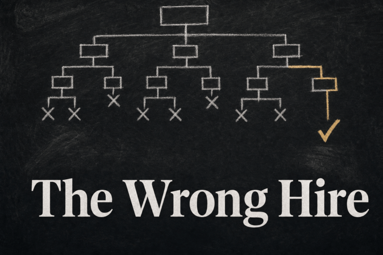 when a fractional CMO is the wrong hire, a chalk decision tree where most branches lead to no
