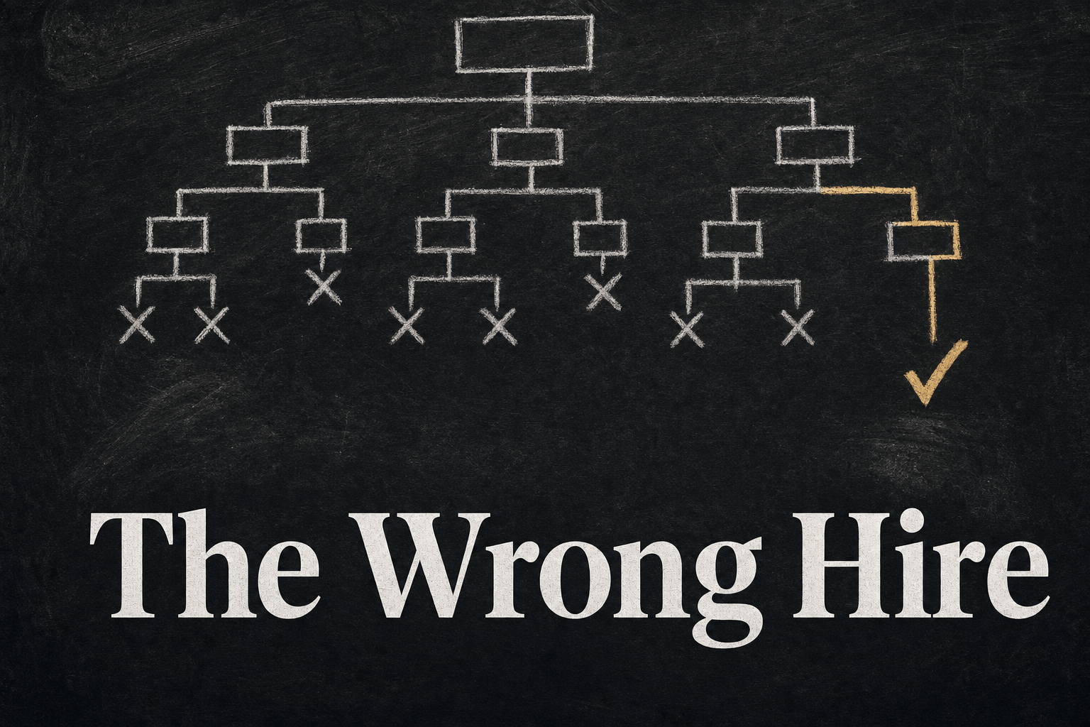 when a fractional CMO is the wrong hire, a chalk decision tree where most branches lead to no